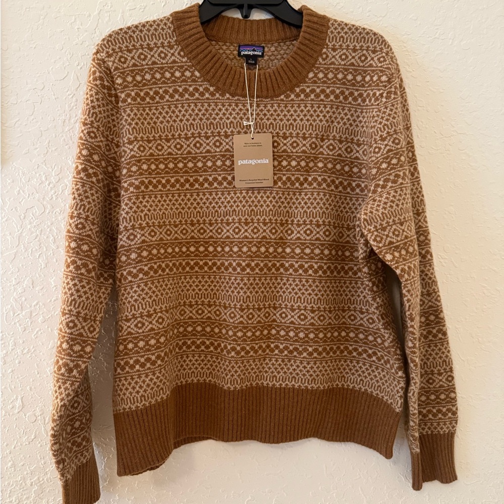 Patagonia recycled wool blend crewneck sweater